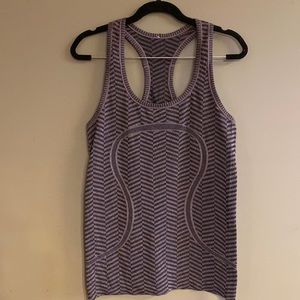 Lululemon Purple Chevron Workout T back Tank Top